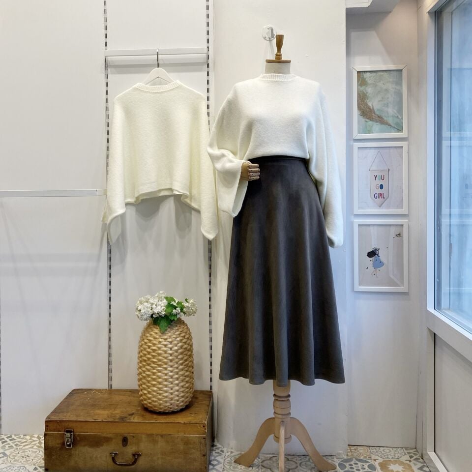 Çağla Yeşili Kloş Model Süet Etek