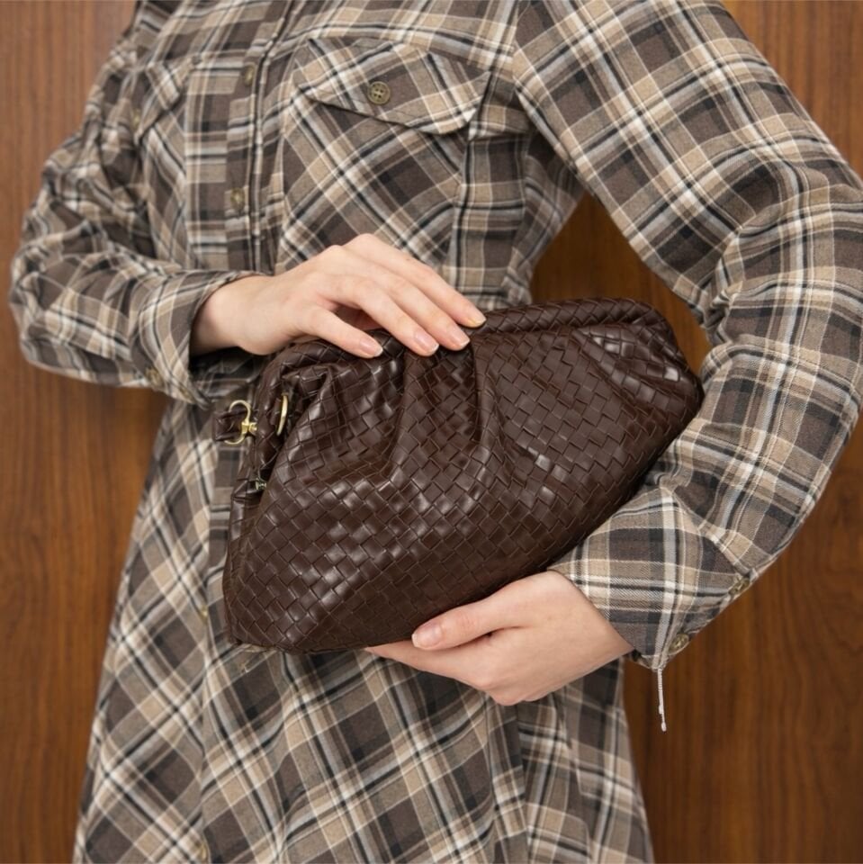 Acı Kahve Legacy Balıksırtı Desenli Çanta