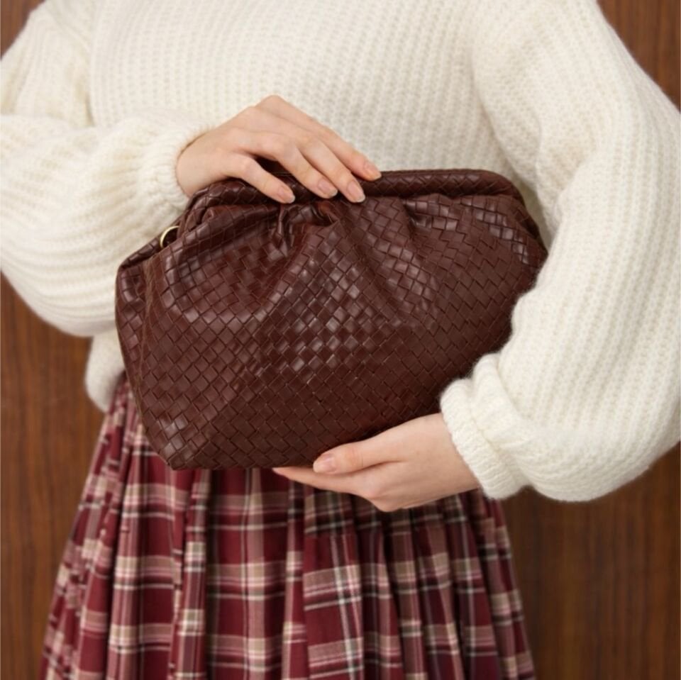 Bordo Legacy Balıksırtı Desenli Çanta