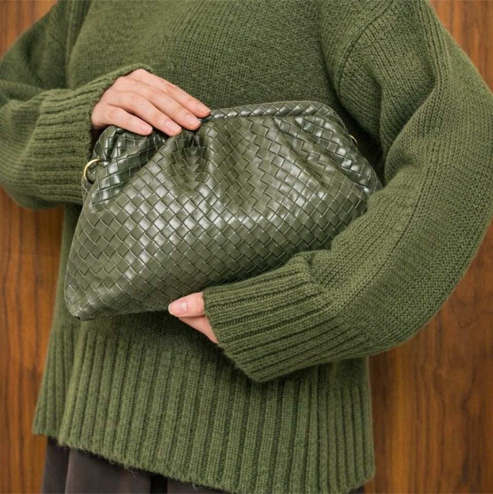 Haki Yeşili Legacy Balıksırtı Desenli Çanta