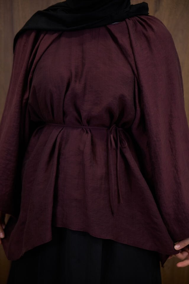 Bordo Şifon Orvella Bluz