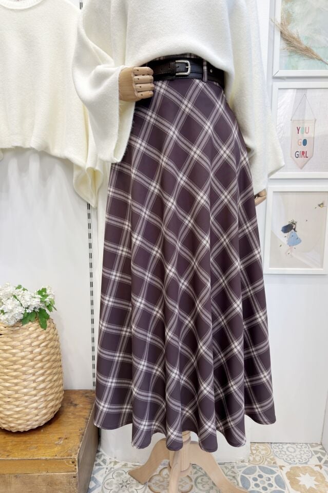 Kahverengi Kemerli Nerina Etek