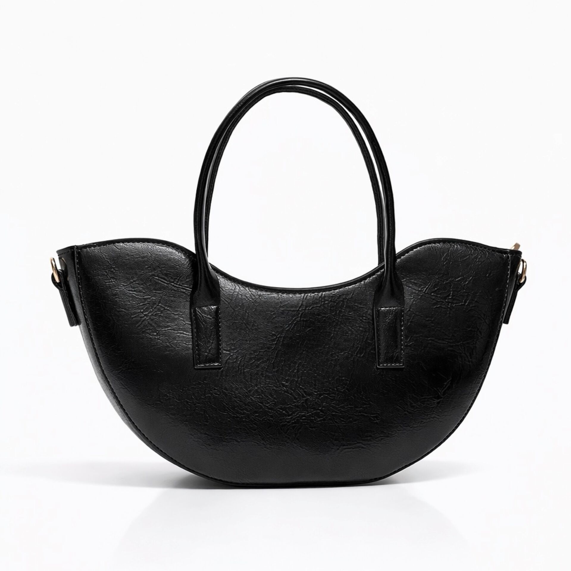 Siyah Deri Görünümlü Florence Çanta