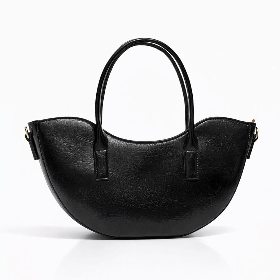 Siyah Deri Görünümlü Florence Çanta