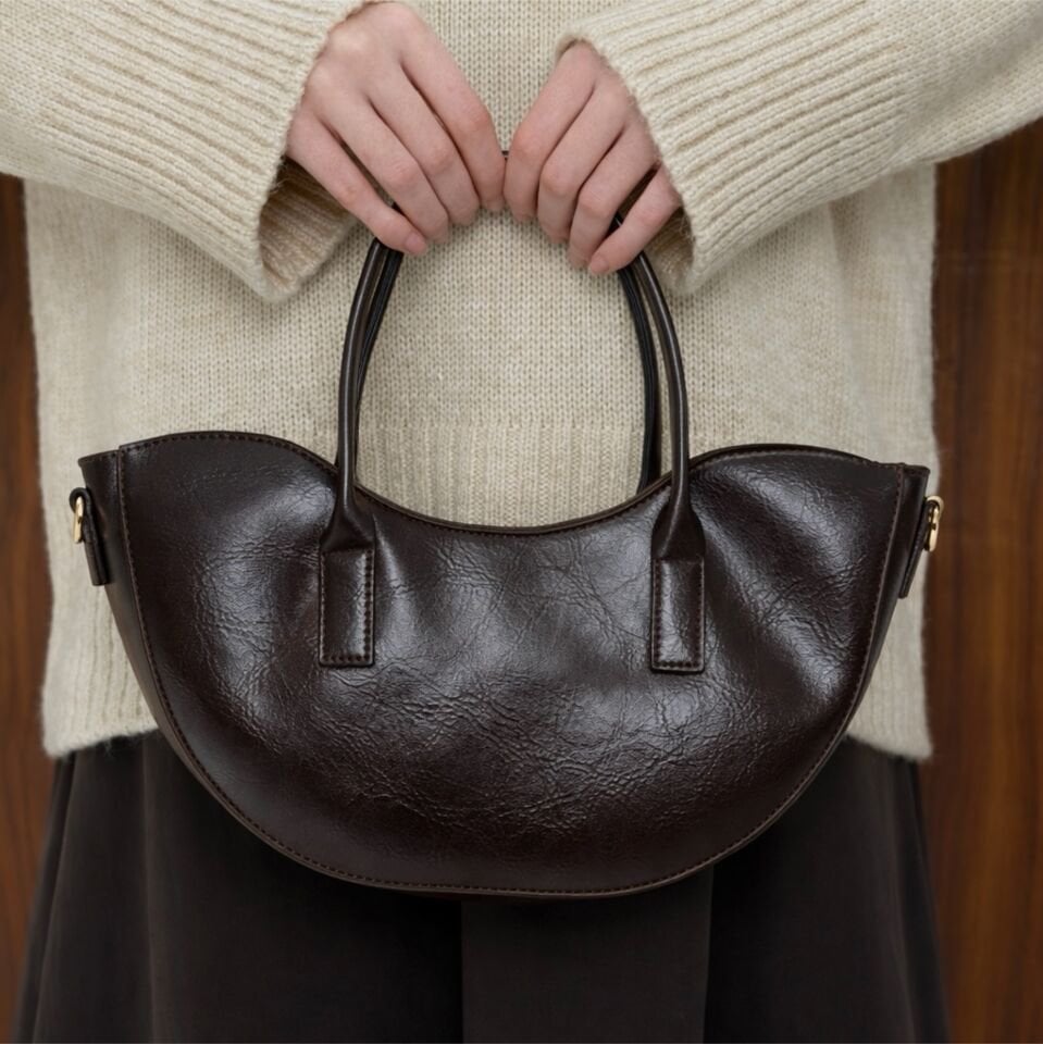 Acı Kahve Deri Görünümlü Florence Çanta