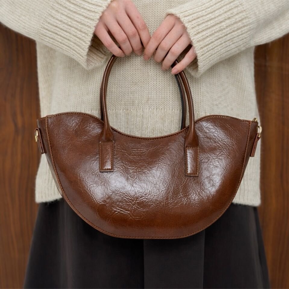 Kahverengi Deri Görünümlü Florence Çanta