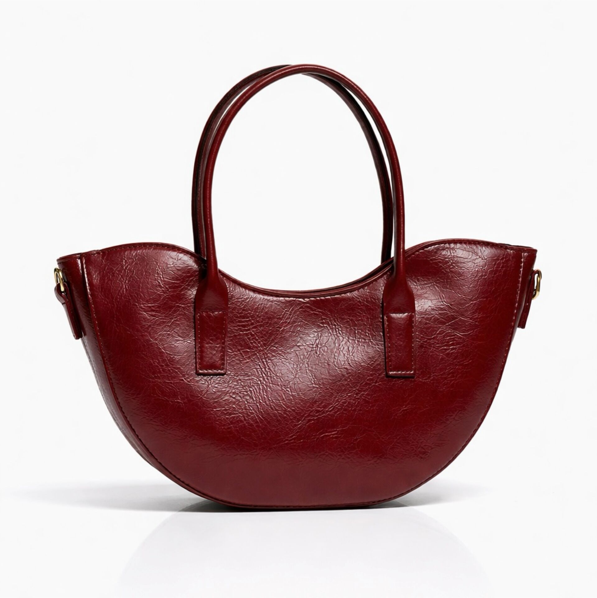 Bordo Deri Görünümlü Florence Çanta