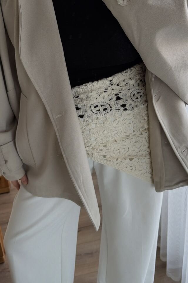 Faya Girls x Örgü Çiçek Motifli Şal