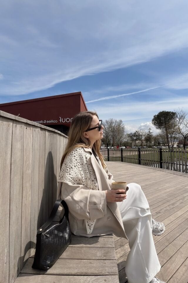 Faya Girls x Taş Rengi Rüzgarlık Detaylı Moonlight Kısa Trençkot