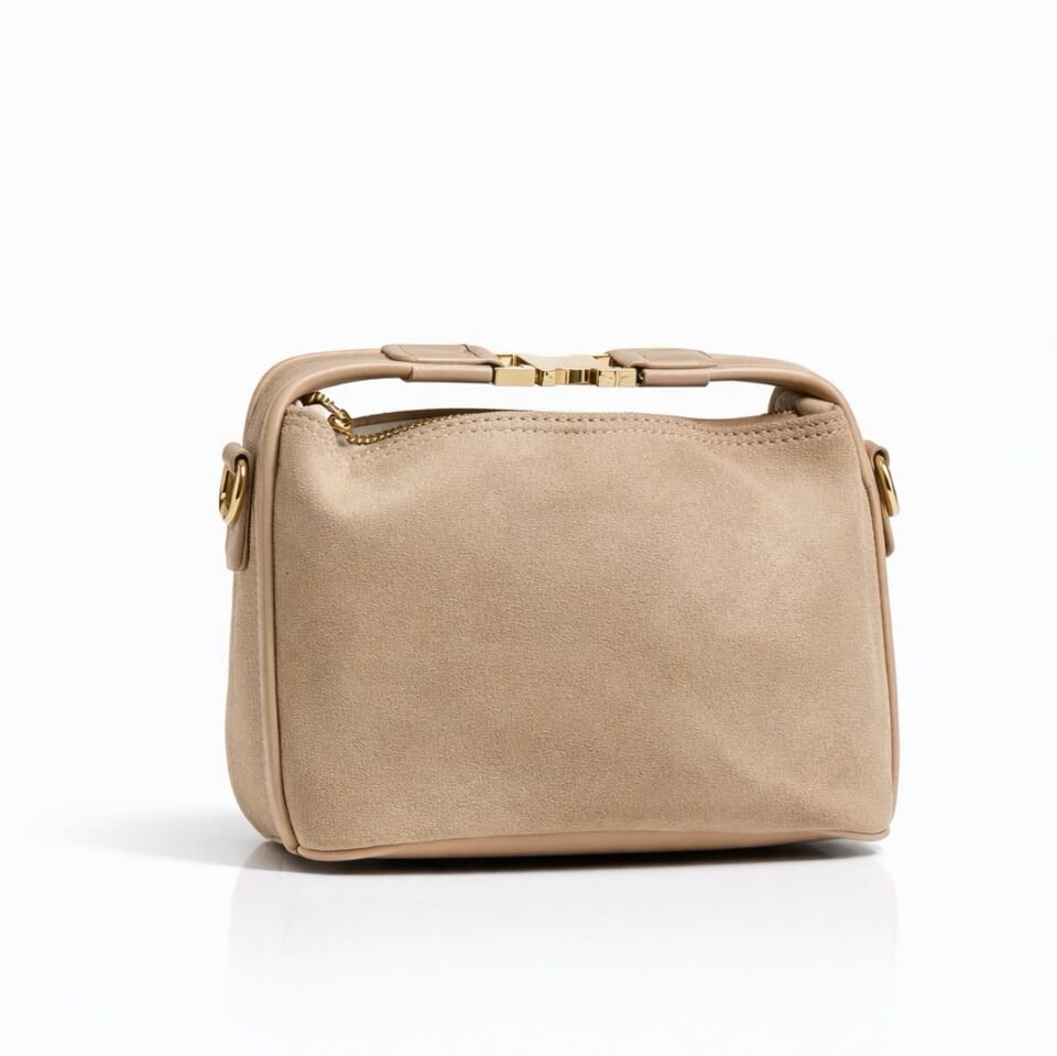 Krem Beatrice Süet Çanta