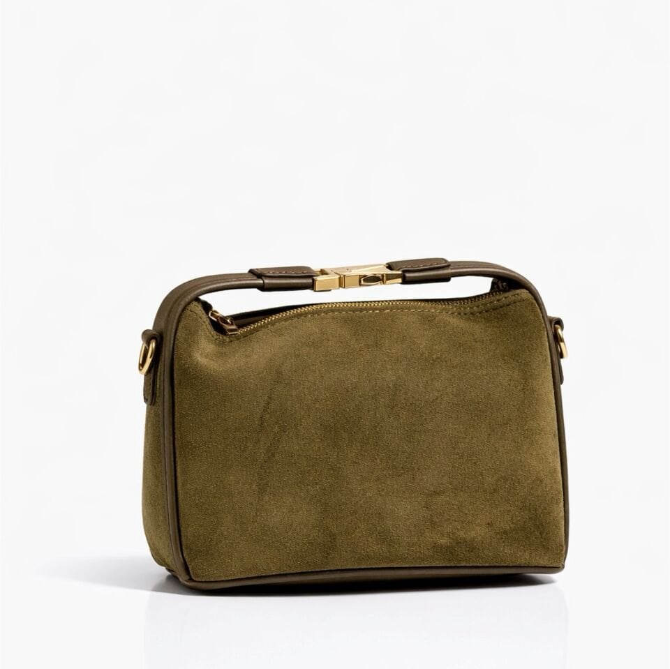 Haki Yeşili Beatrice Süet Çanta