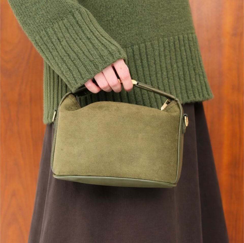 Haki Yeşili Beatrice Süet Çanta