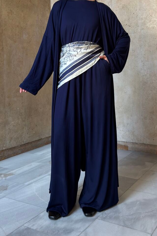 Lacivert Üçlü Cozy Takım
