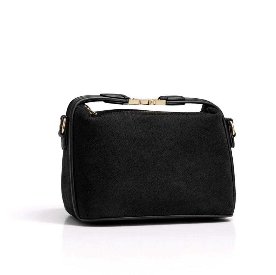 Siyah Beatrice Süet Çanta