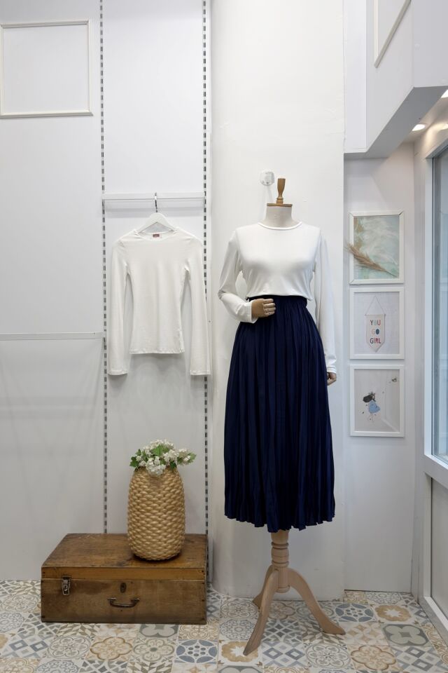 Beyaz Basic Penye Bluz