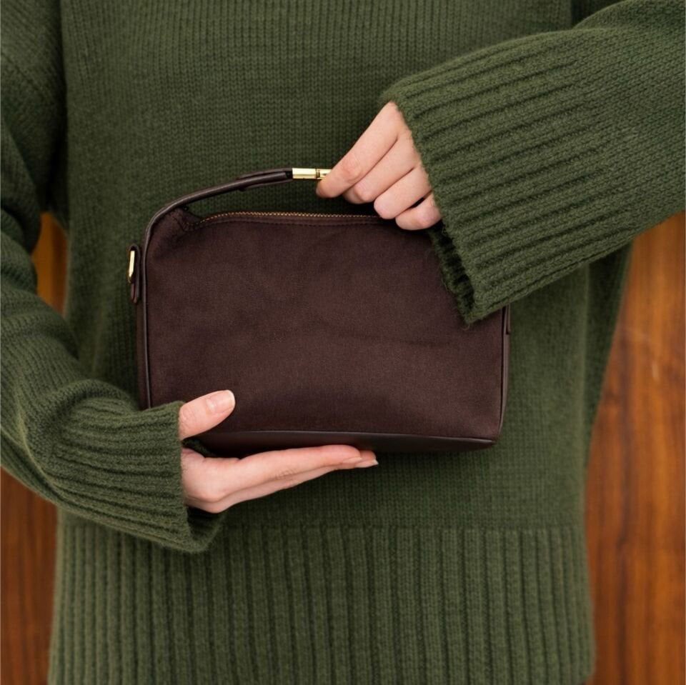 Acı Kahve Beatrice Süet Çanta