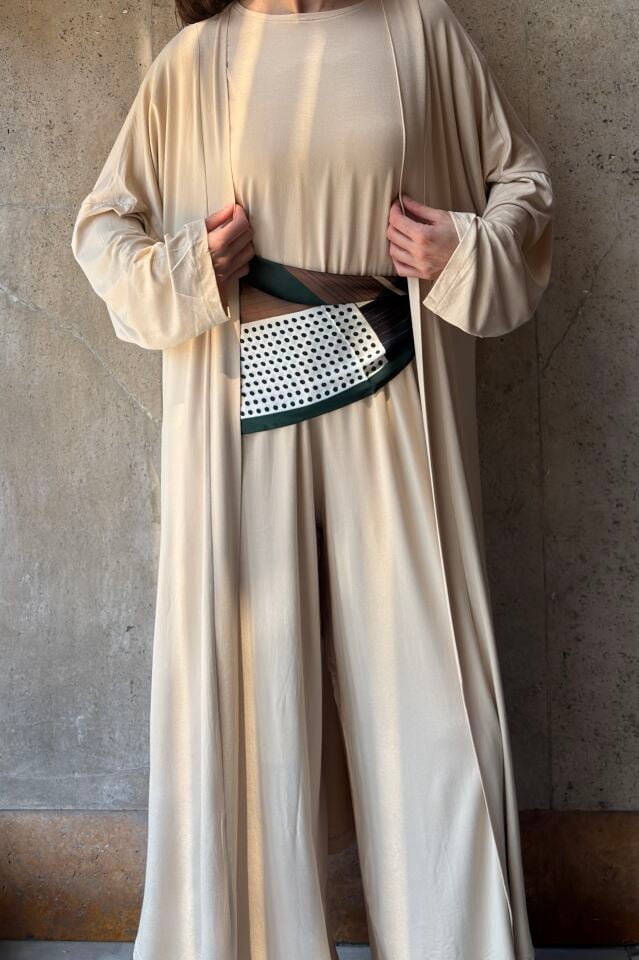 Krem Üçlü Cozy Takım