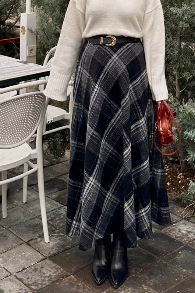 Faya Girls x Siyah Ekoseli Serena Etek