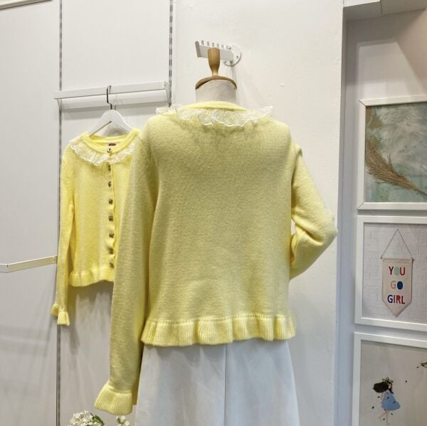 Sarı Fisto Yakalı Hırka