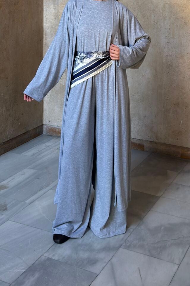 Gri Üçlü Cozy Takım