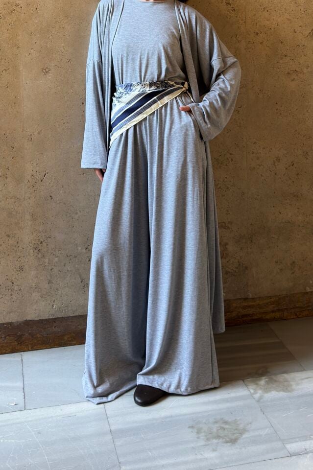 Gri Üçlü Cozy Takım
