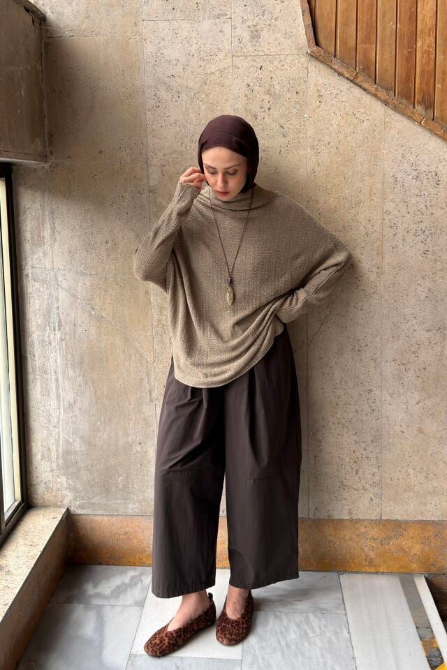 Acı Kahve Poplin Kumaş Vira Pantolon