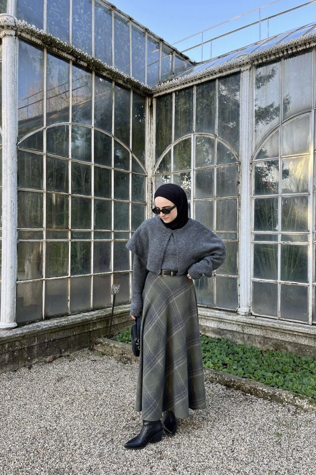 Faya Girls x Yeşil Ekoseli Serena Etek