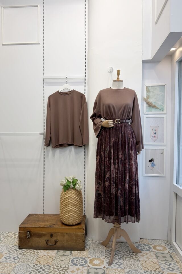 Bordo Kemerli Elizabeth Tül Etek