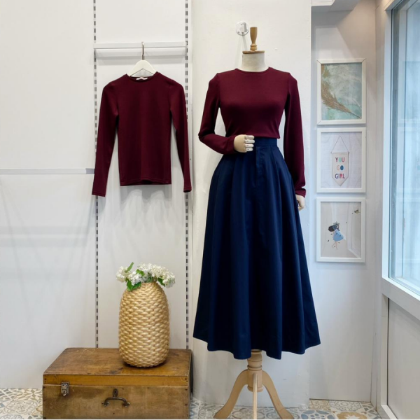 Lacivert Pile Detaylı Marina Etek