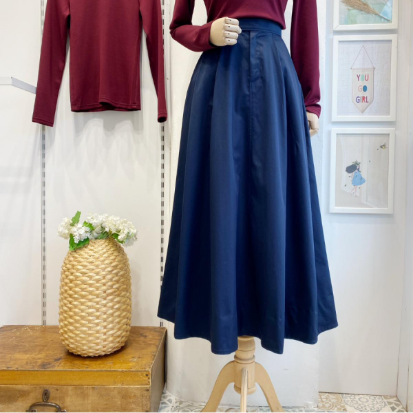 Lacivert Pile Detaylı Marina Etek