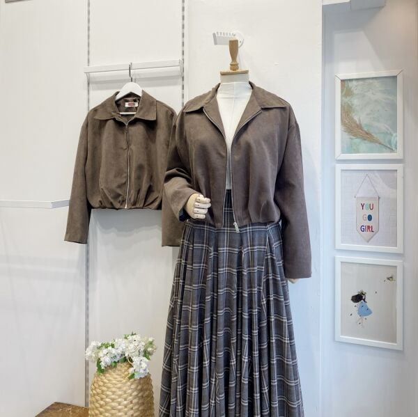 Kahverengi Rosalie Süet Bomber Ceket