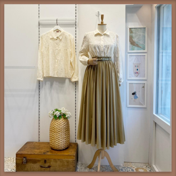 Yağ Yeşili Ceinture Kemerli Etek