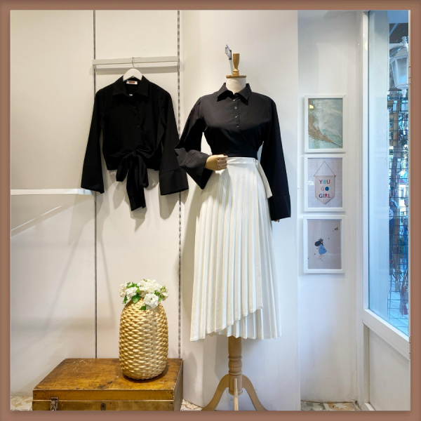 Beyaz Piliseli Anvelop Etek