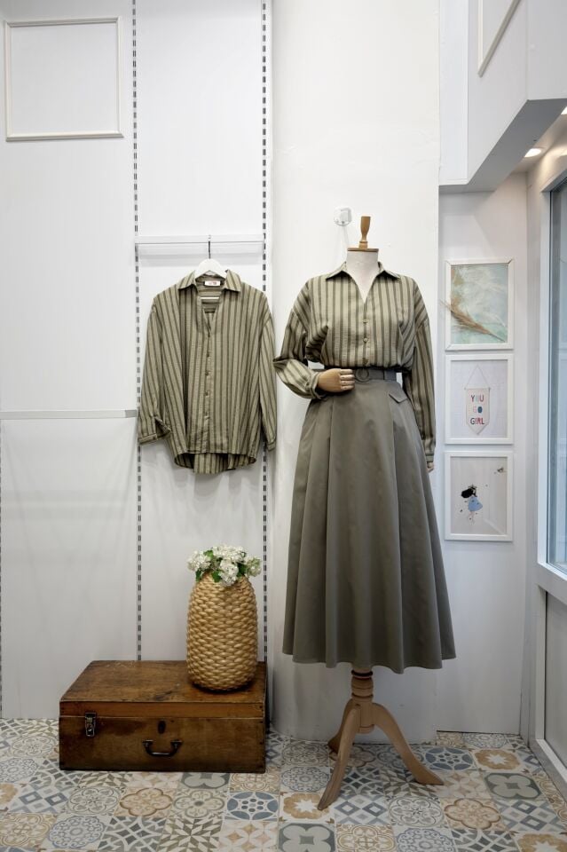 Çağla Yeşili Pile Detaylı Senriss Etek