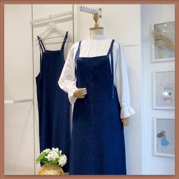 KOYU RENK CEPLİ KOT SALOPET