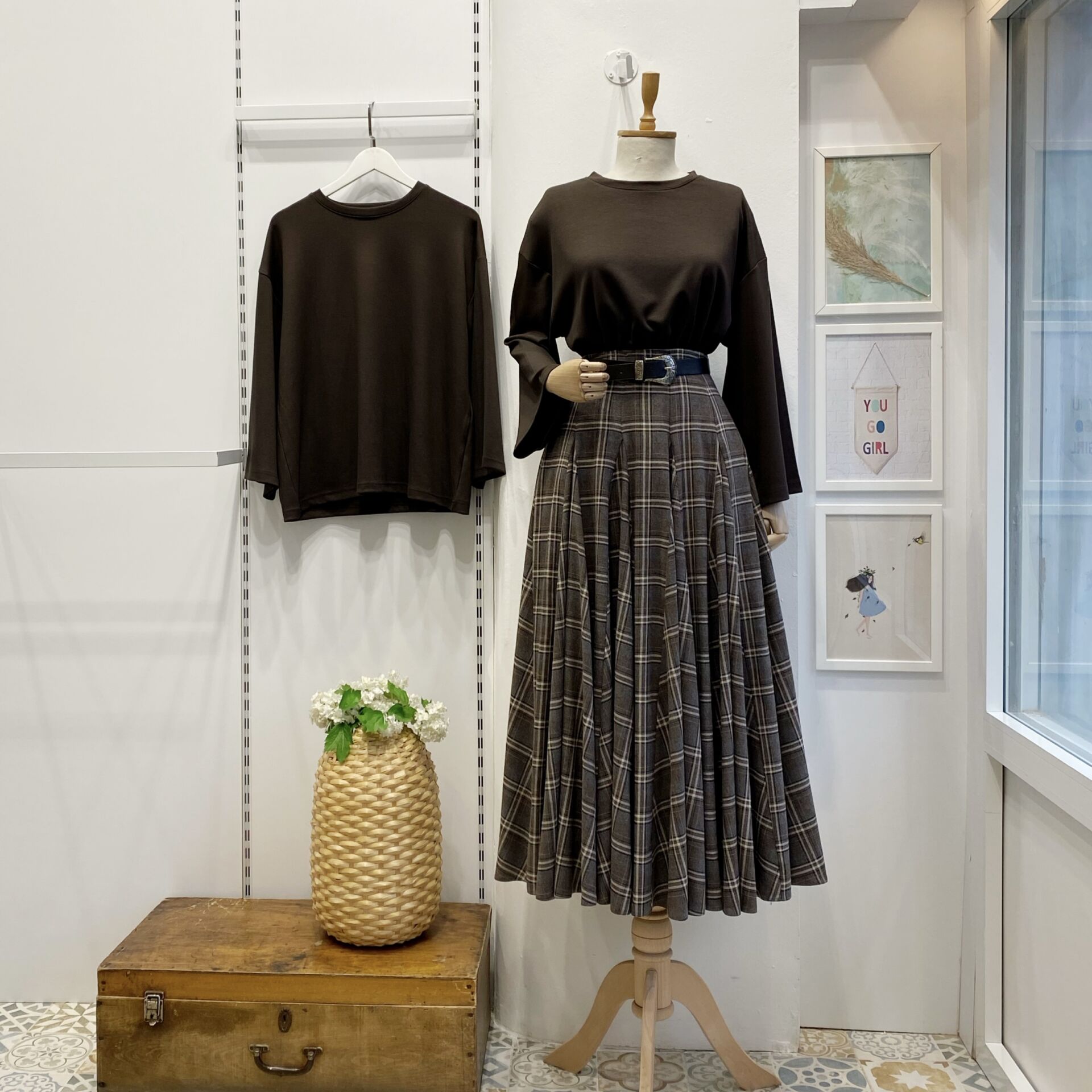 Kahverengi Ekoseli Melodie Etek