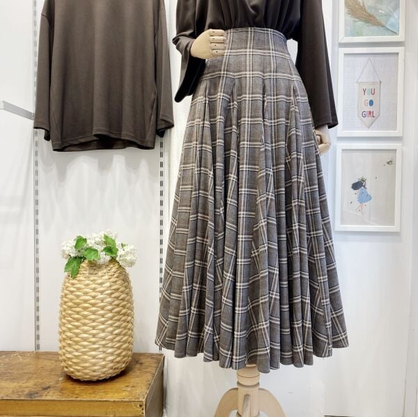 Kahverengi Ekoseli Melodie Etek