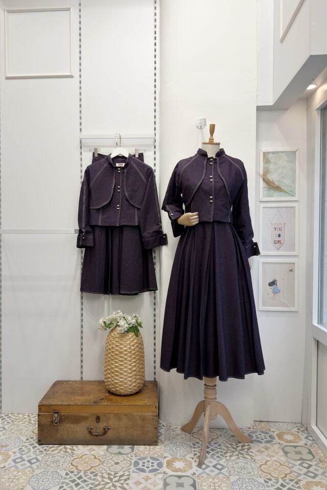 Mürdüm Gold Düğmeli Caledon Takım