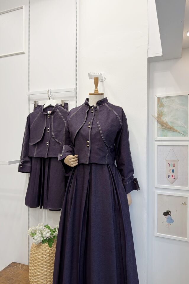 Mürdüm Gold Düğmeli Caledon Takım