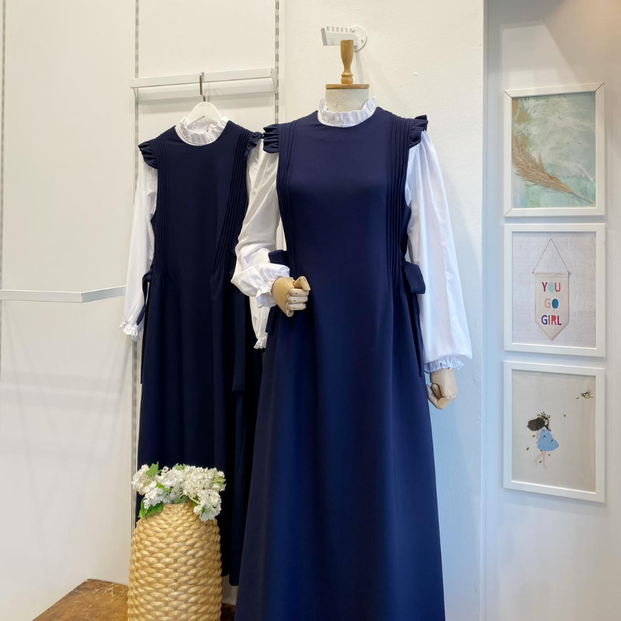 Lacivert Nervür Dikişli Jile Takım