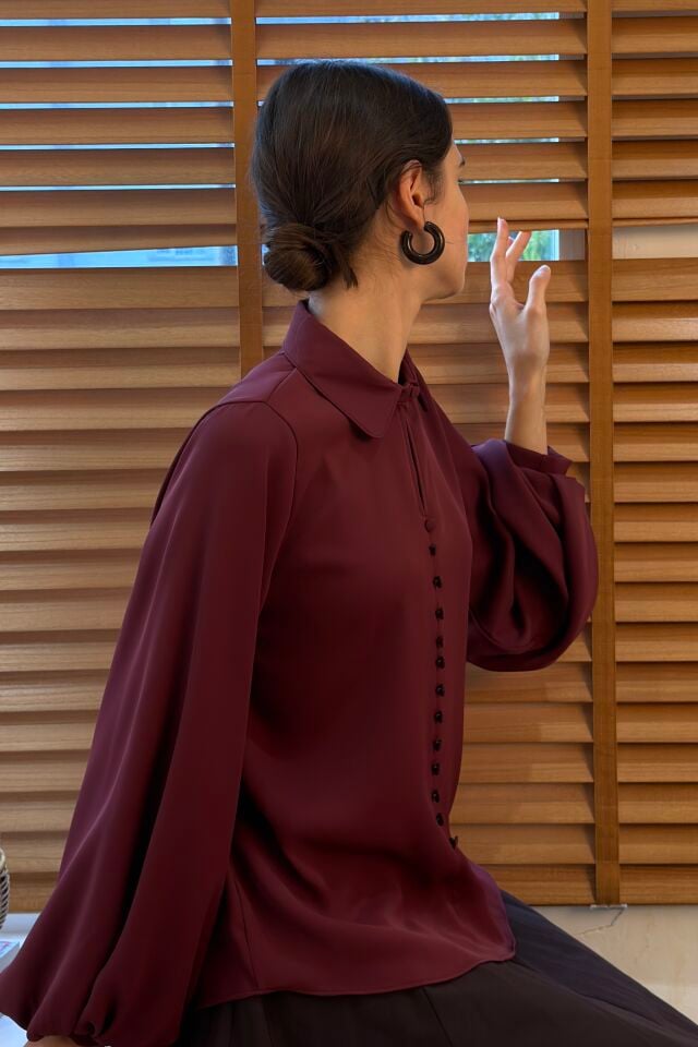 Bordo Eleanor Gömlek