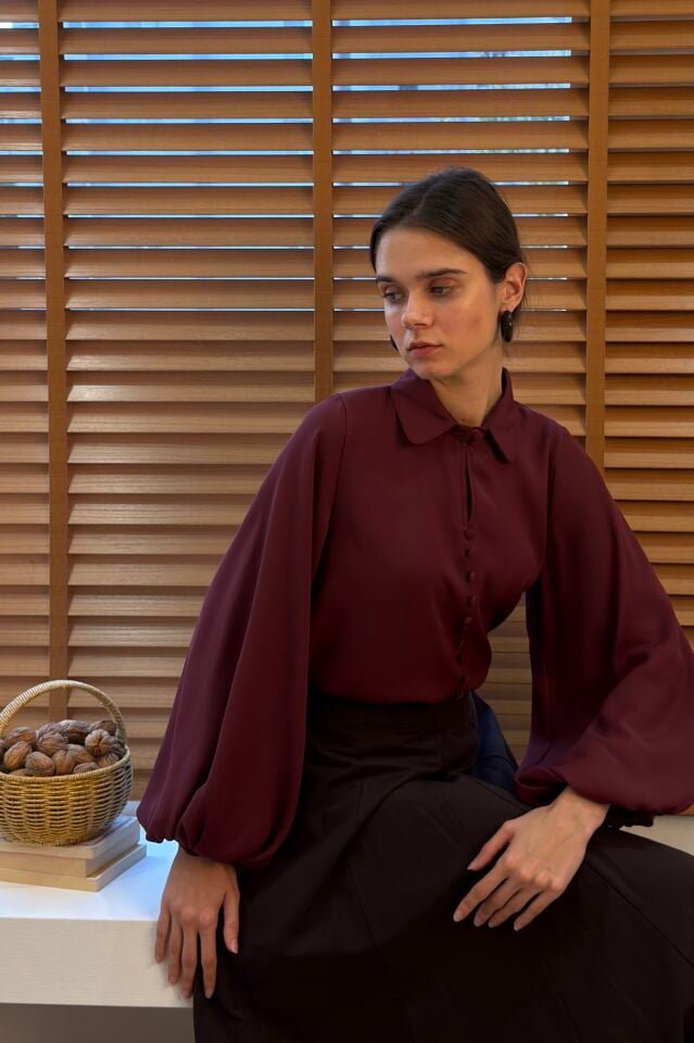 Bordo Eleanor Gömlek