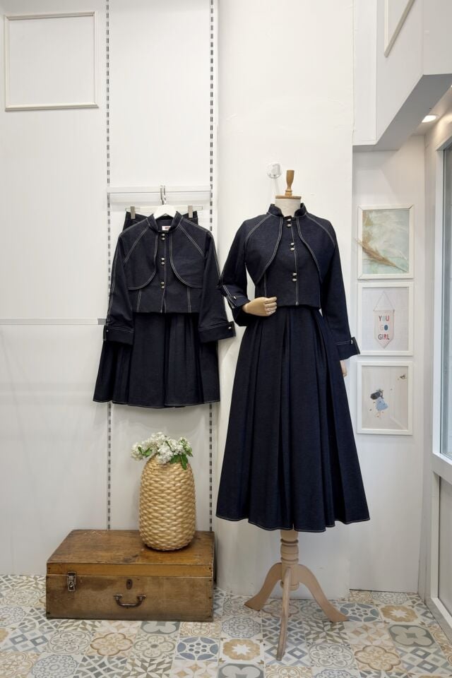 Lacivert Gold Düğmeli Caledon Takım