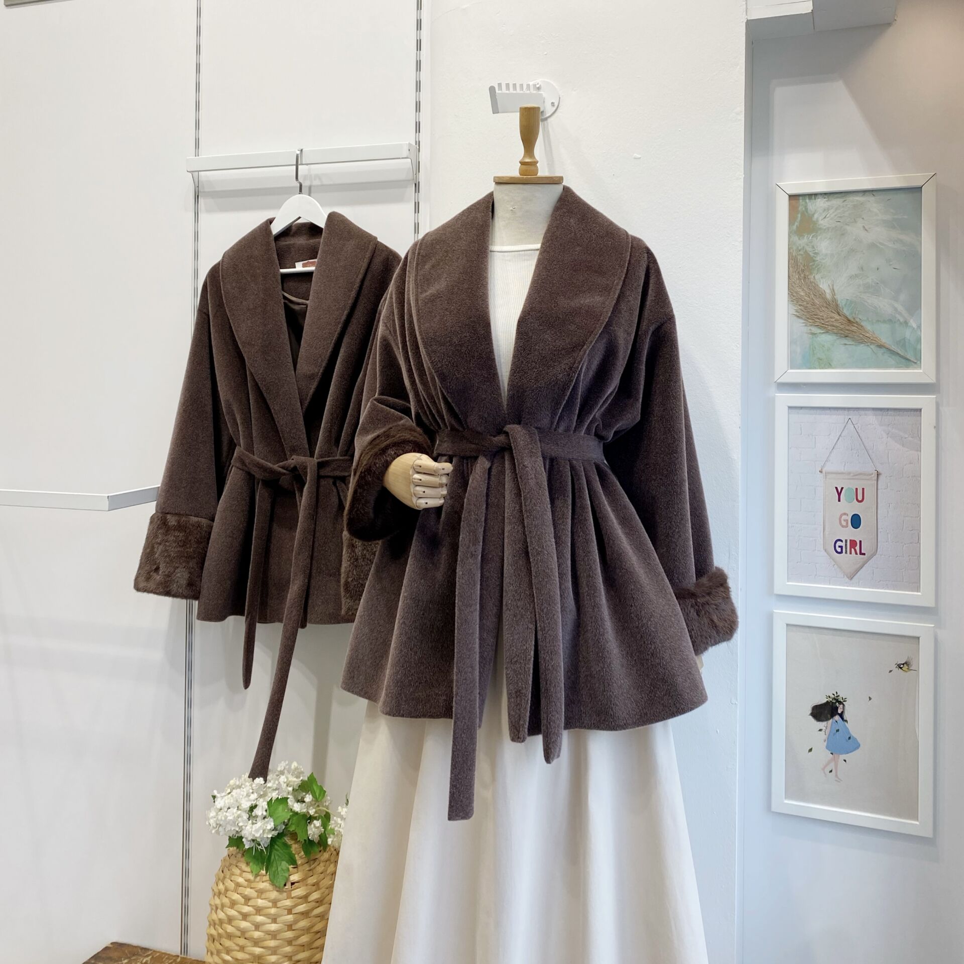 Kahverengi Peluş Kürk Kaban