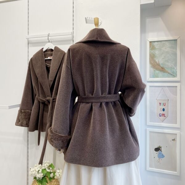 Kahverengi Peluş Kürk Kaban