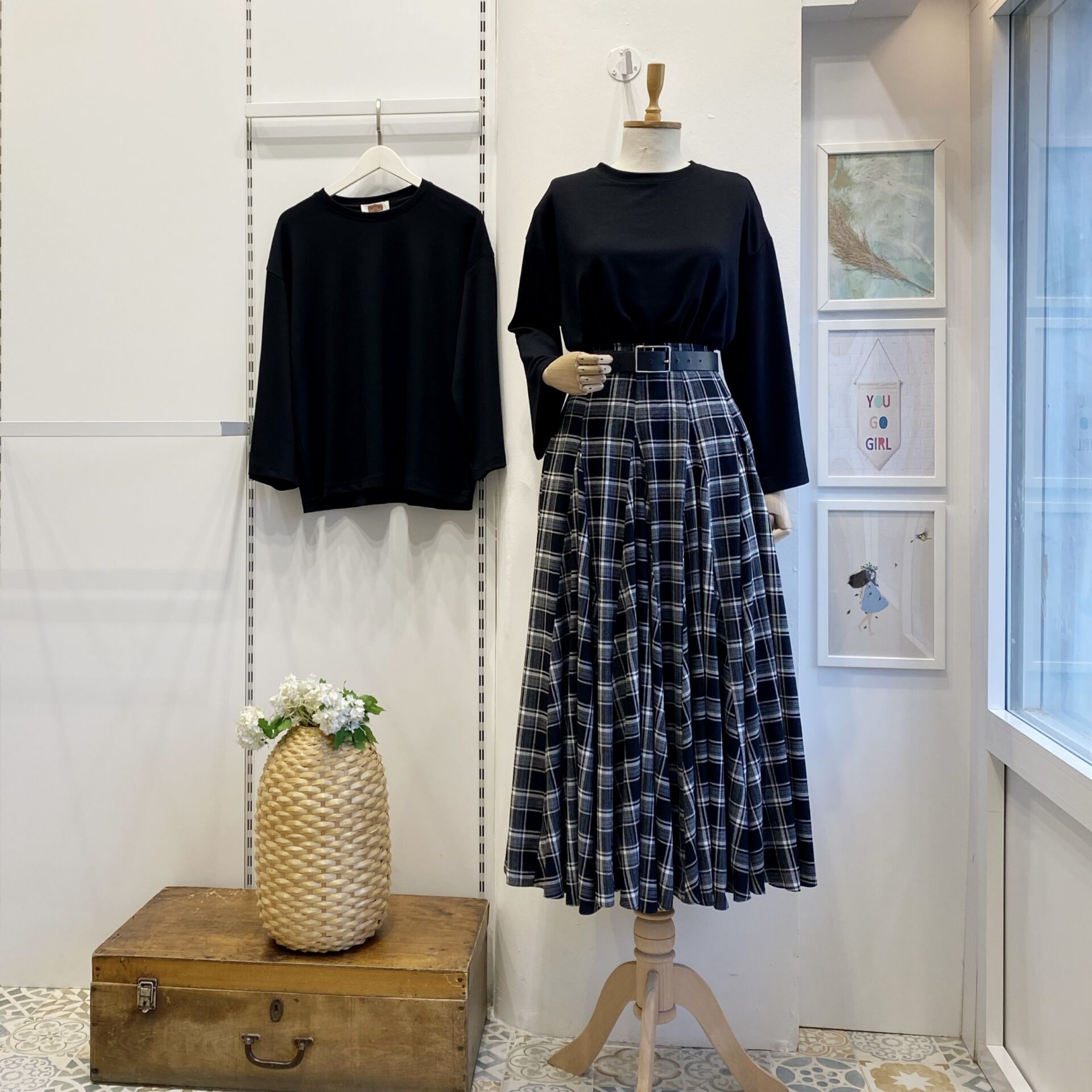 Siyah Ekoseli Melodie Etek