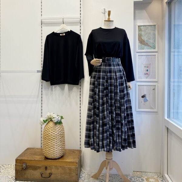 Siyah Ekoseli Melodie Etek