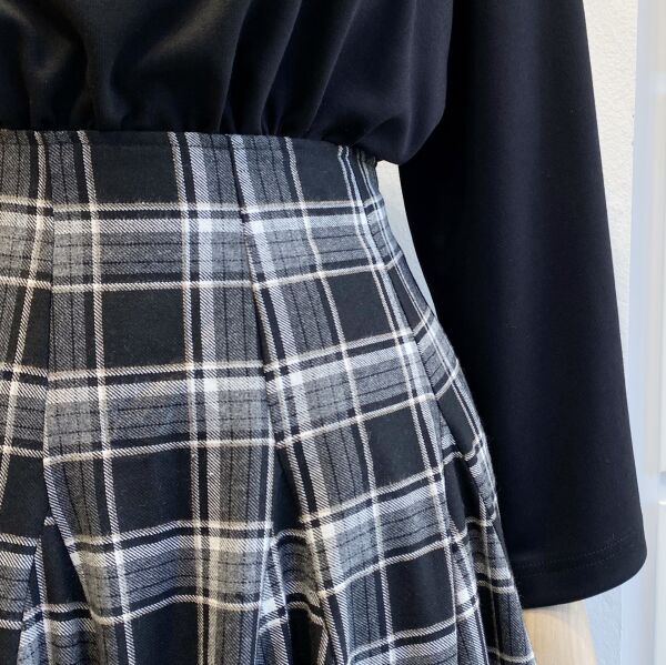 Siyah Ekoseli Melodie Etek