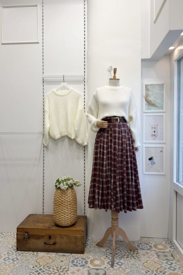 Bordo Deri Kemerli Ekoseli Grazia Etek