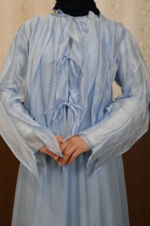 Mavi Celestia Şifon Etekli Takım